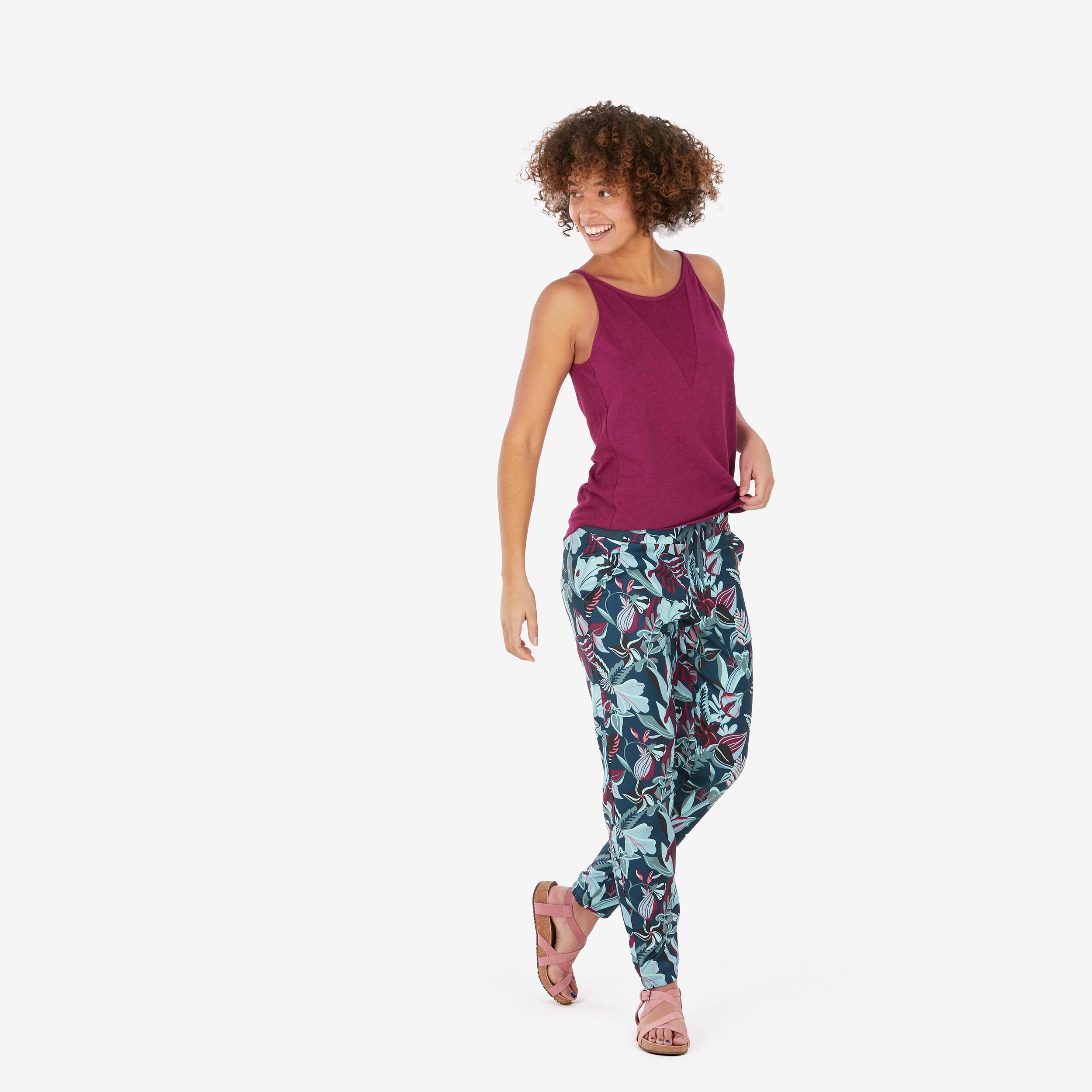 Pantalon de randonnée femme, NH100 vert 2/6