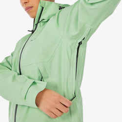 Women's Waterproof Mountain Walking Jacket - MH500 - Green Sorbet