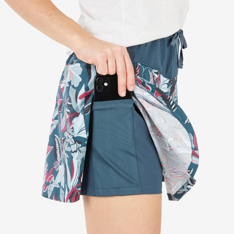 Fustă-Pantalon Drumeție în Natură NH500 Imprimeu Damă 