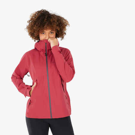 Women’s Waterproof Mountain Walking Jacket - MH500 - Raspberry