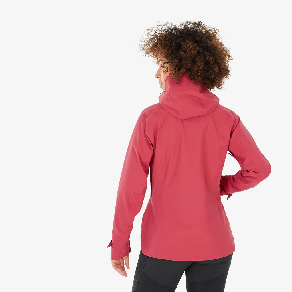 CHAQUETA IMPERMEABLE DE SENDERISMO MONTAÑA MUJER MH500 FRAMBUESA