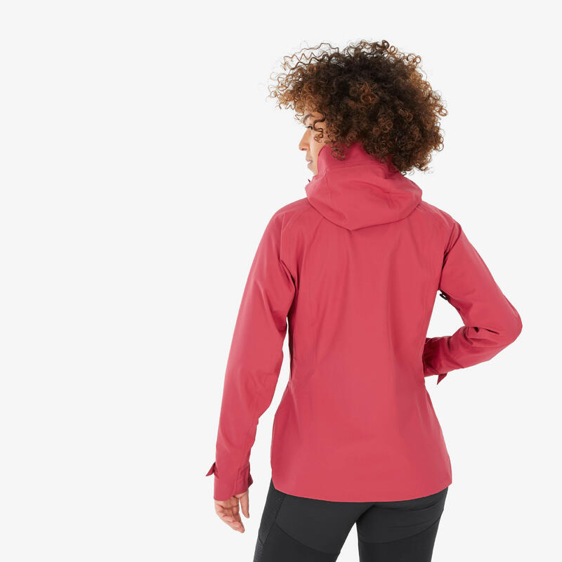 Damesregenjas voor bergwandelen MH500 frambozenrood