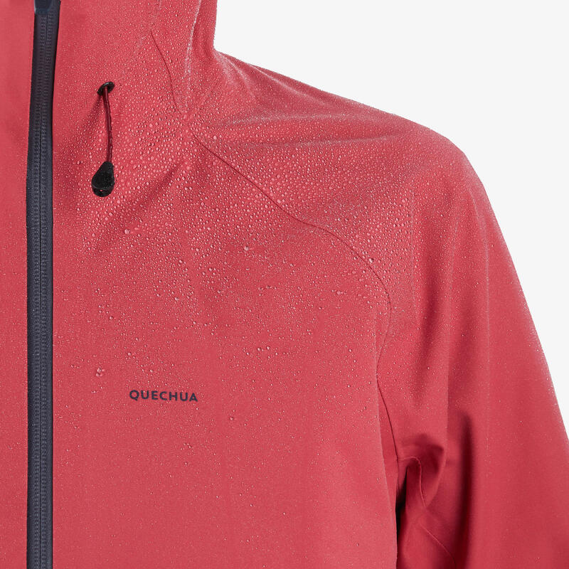 Veste imperméable de randonnée montagne - MH500 - Femme - framboise