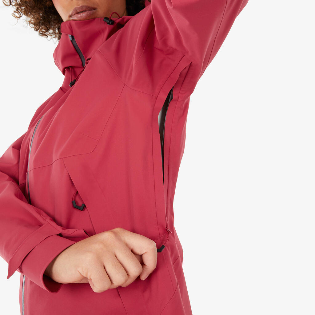 CHAQUETA IMPERMEABLE DE SENDERISMO MONTAÑA MUJER MH500 FRAMBUESA