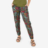 Women Comfort Fit Pant with Wide Waistband Printed Khaki - NH100