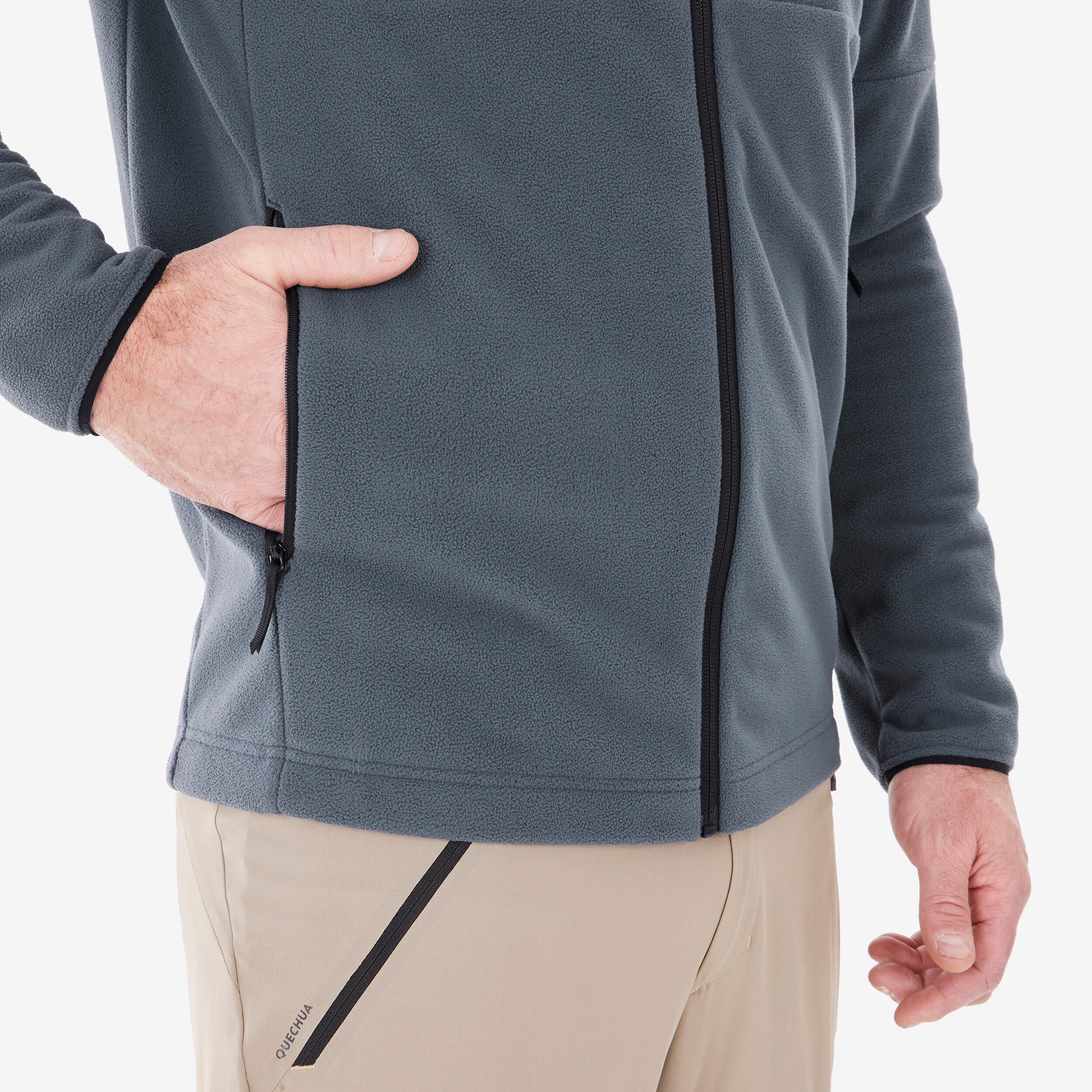 Men’s Zippered Fleece Hiking Jacket – MH 500 - QUECHUA