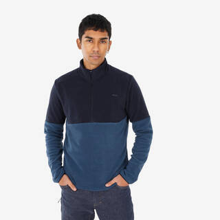Men’s mountain hiking fleece jacket, MH500 Half Zip - Blue