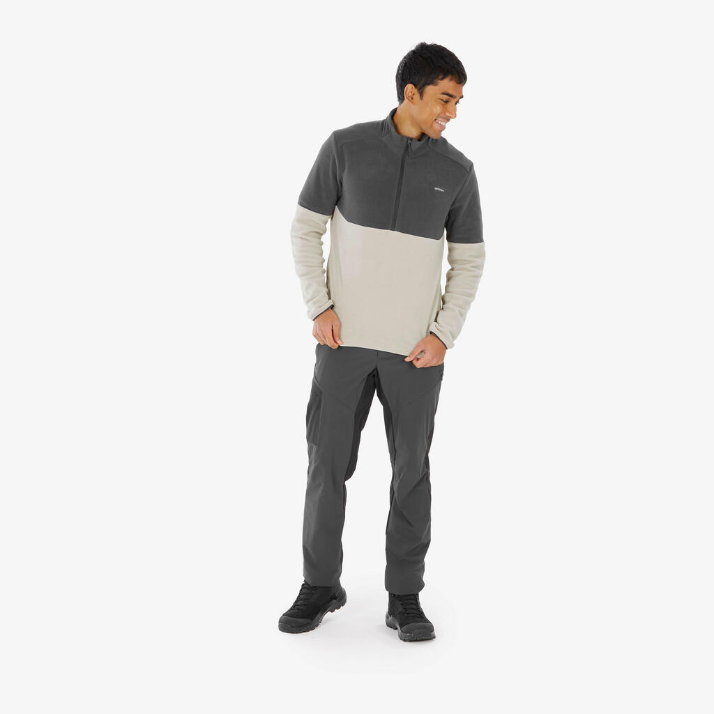 Vyriškas fliso žygių džemperis „MH500“, smėlio spalvos