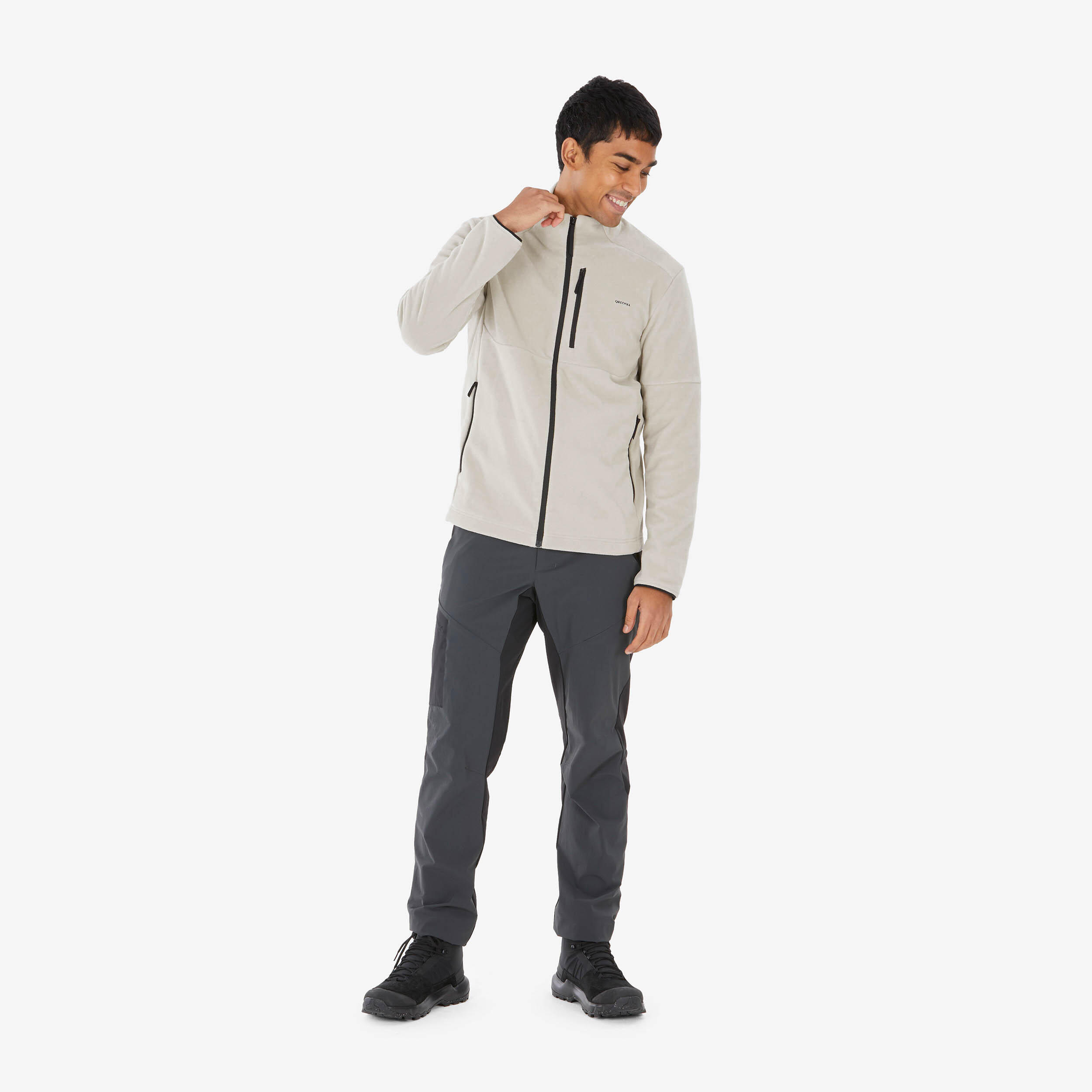 Men’s Zippered Fleece Hiking Jacket – MH 500 - QUECHUA