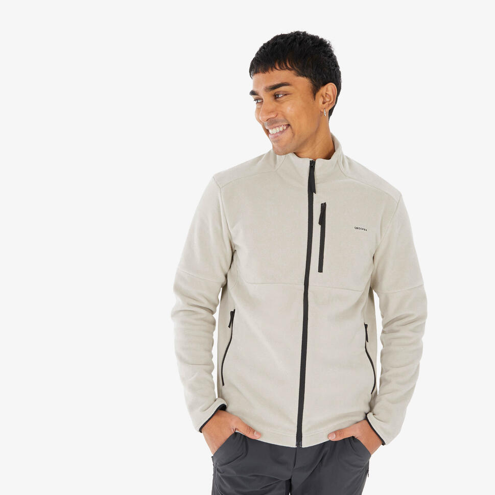 Höhenhorn Badus fleecejas voor heren, microfleece, met doorlopende ritssluiting, voor outdooractiviteiten zoals wandelen en trektochten, bruin, M