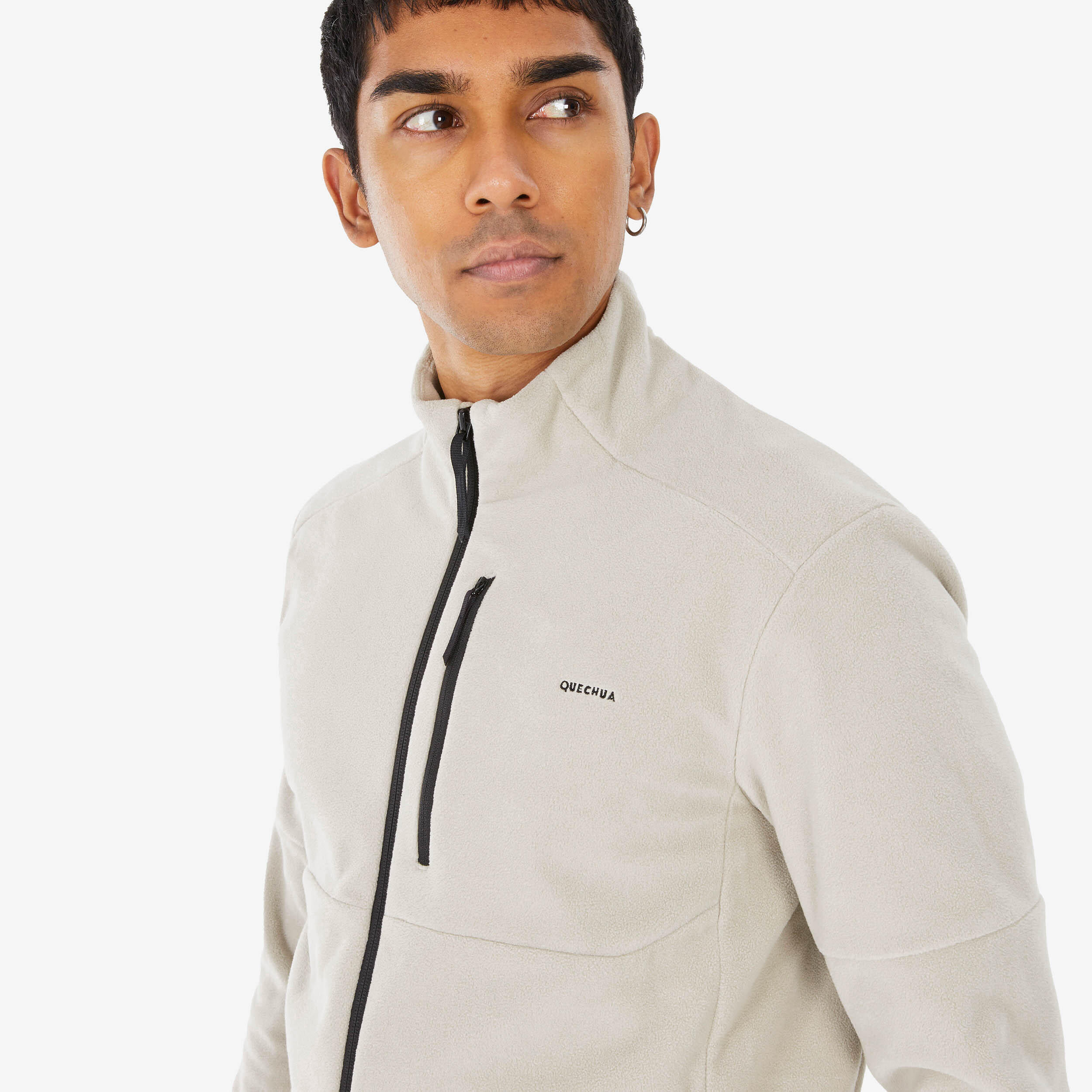 Men’s Zippered Fleece Hiking Jacket – MH 500 - QUECHUA