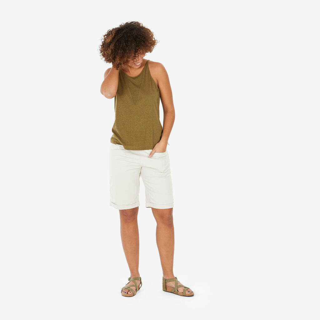 Bermudashorts Damen Wandern - NH500 grün