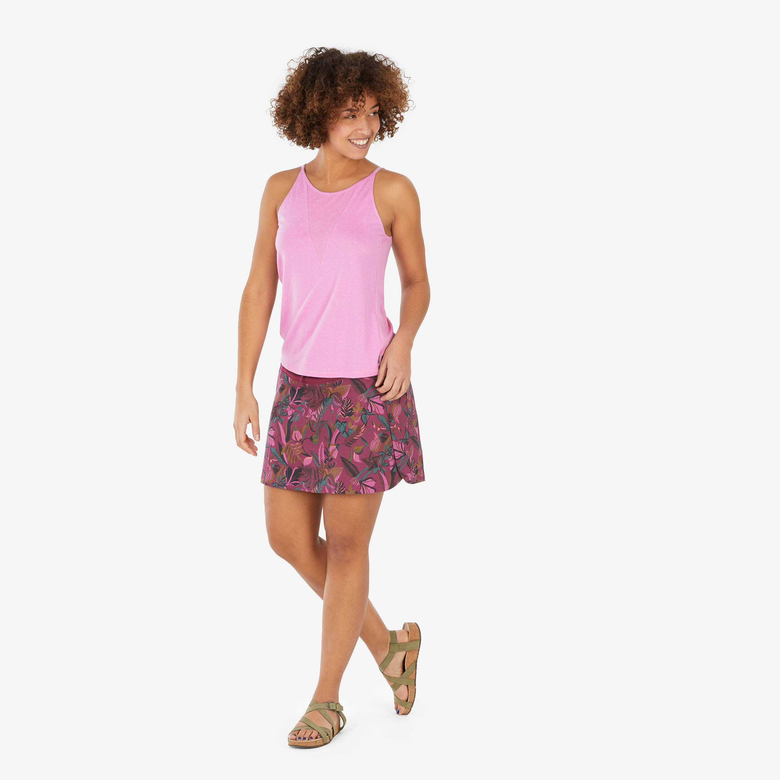 Women Pleated Skort with Pocket Cherry Purple - NH500 -  2