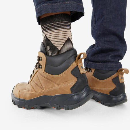 Čarape za planinarenje 500 Mountain duboke 2 para - kamuflažne