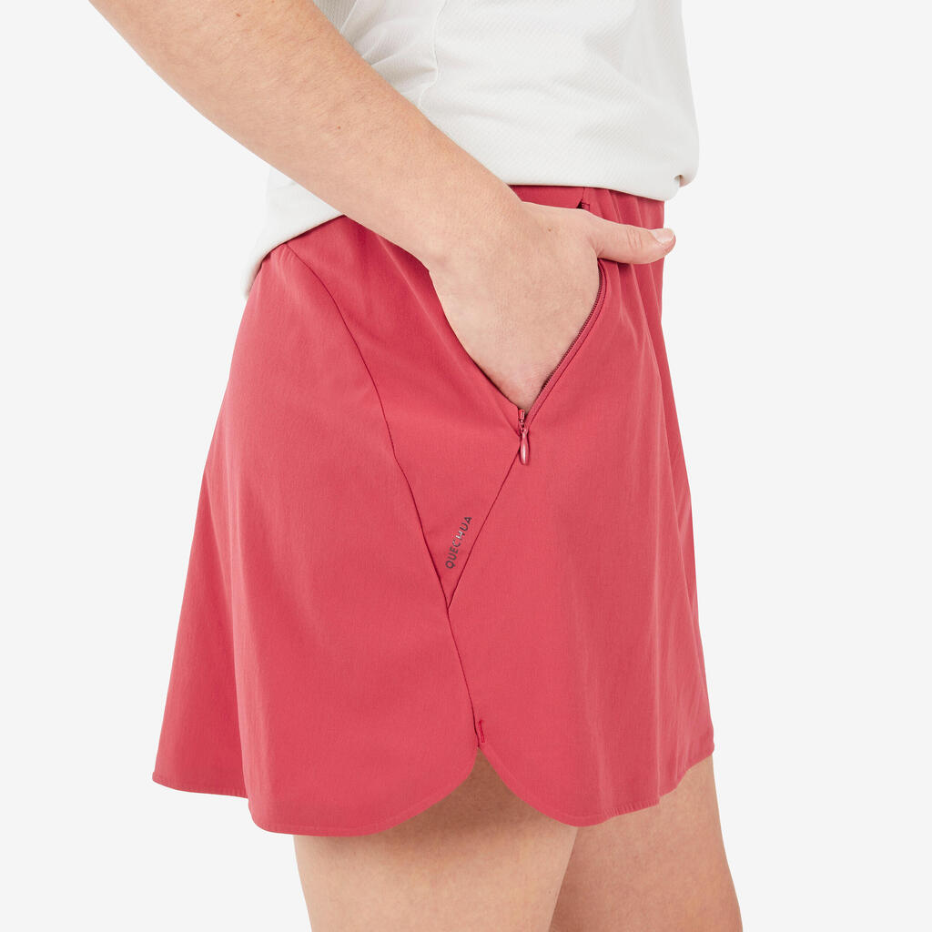 Hosenrock Rock/Shorts Damen Bergwandern - MH500 rot