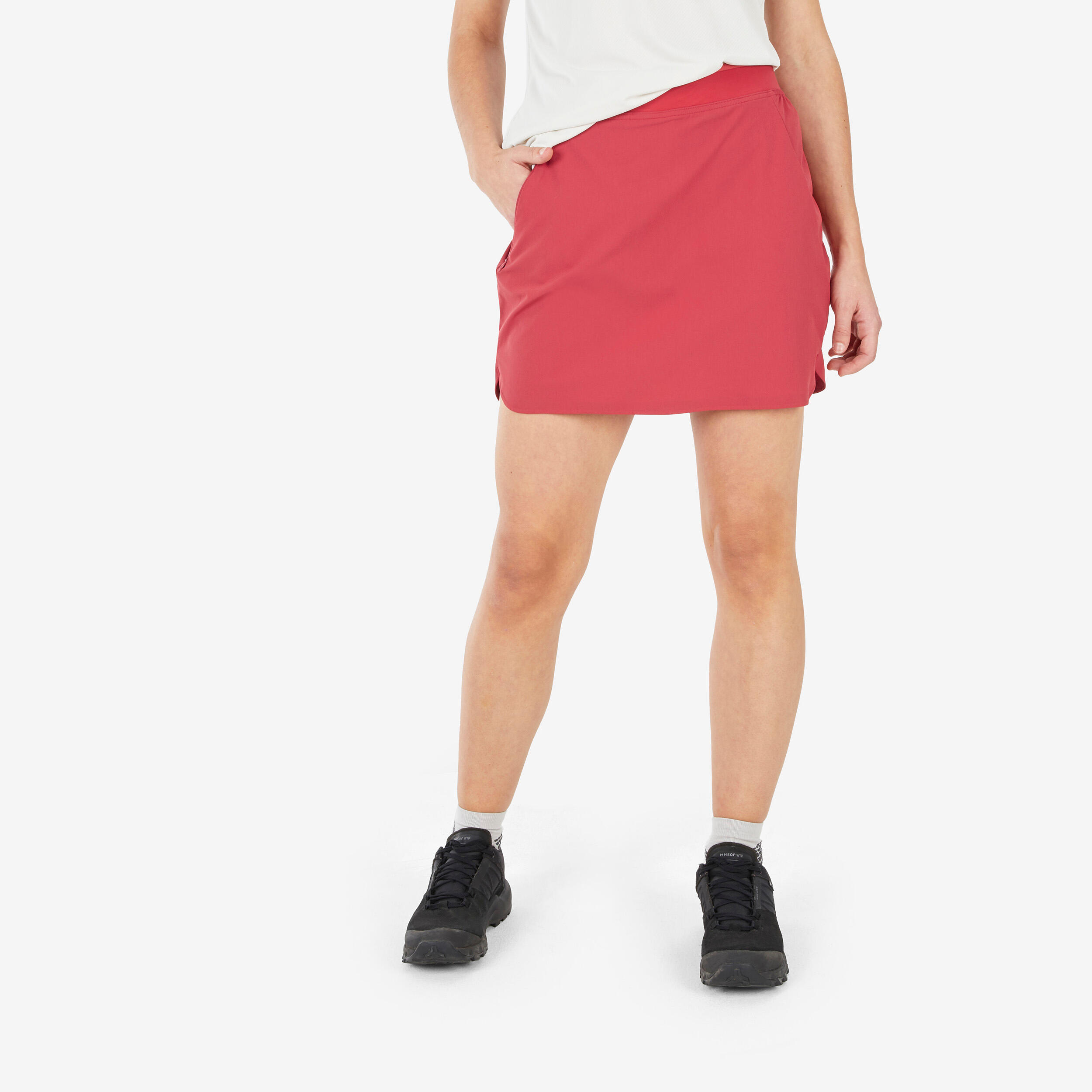 Quechua - Jupe-short De Randonnée Montagne Femme - Mh500 - Jupe Short - Randonnees Et Trekking Femme - Rouge - 48 Xl - Decathlon
