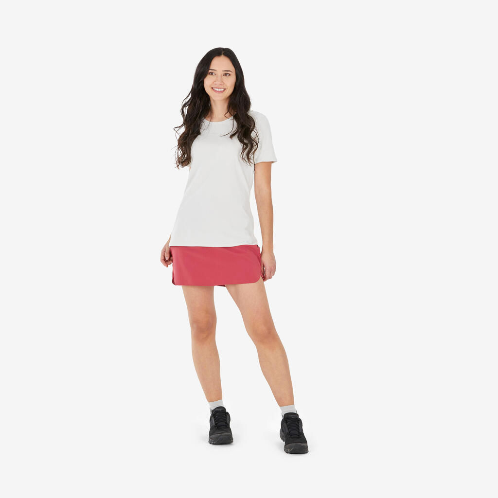 Hosenrock Rock/Shorts Damen Bergwandern - MH500 rot