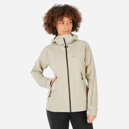 Women’s Waterproof Mountain Walking Jacket - MH500 - Beige