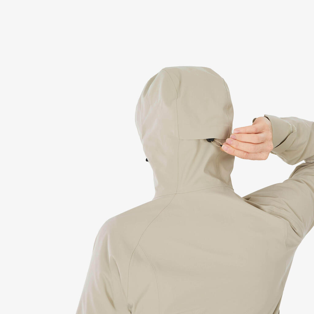 Chamarra de senderismo en montaña impermeable frambuesa para mujer MH500