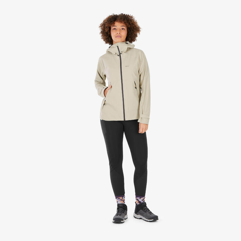 Veste imperméable de randonnée montagne - MH500 beige - Femme