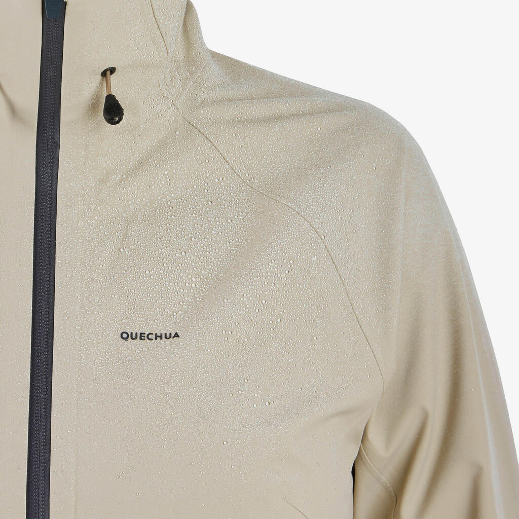 Chamarra de senderismo en montaña impermeable frambuesa para mujer MH500