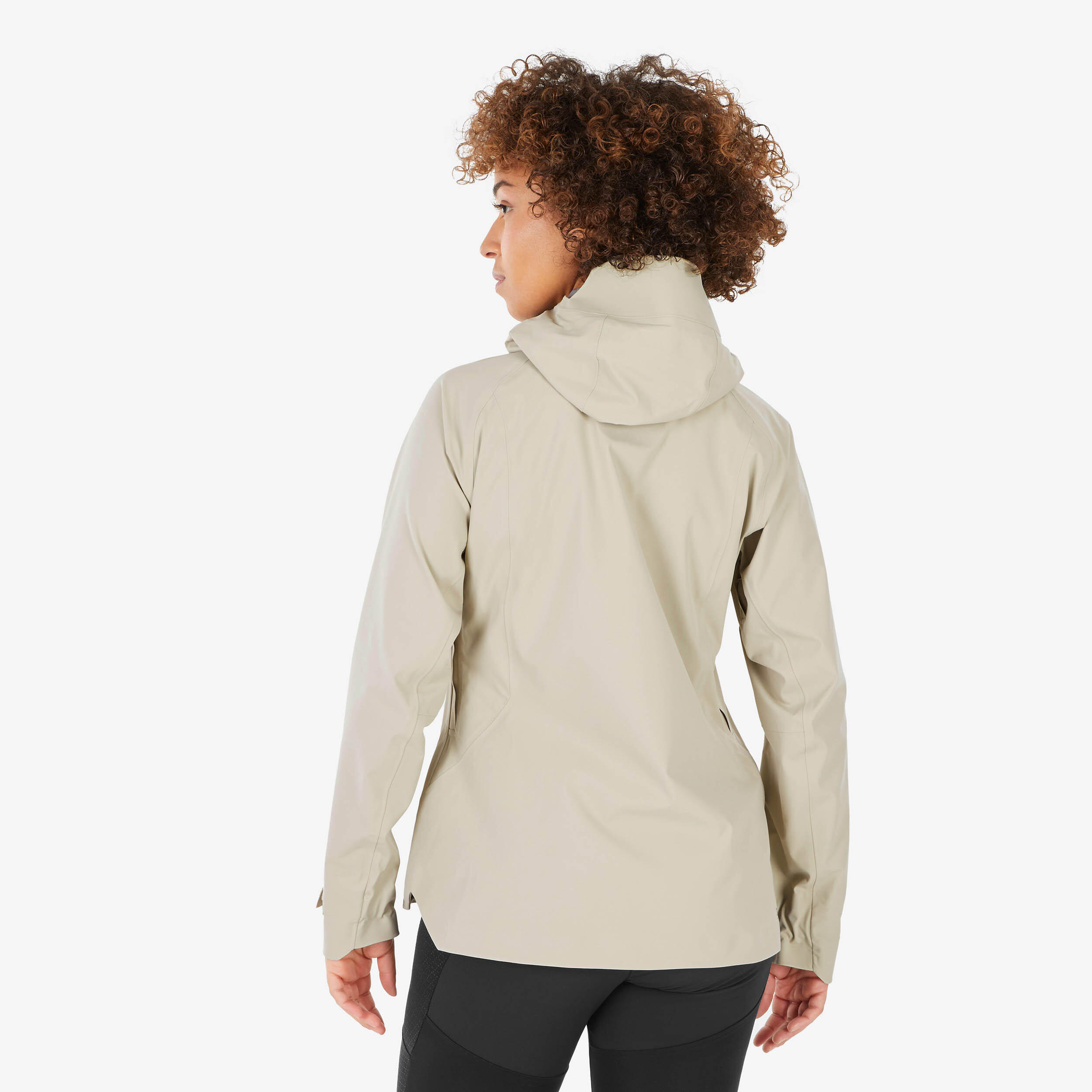 Regenjacke Damen wasserdicht Wandern MH500 beige