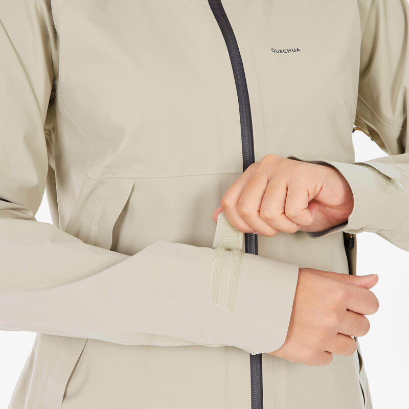 Veste imperméable de randonnée montagne - MH500 beige - Femme