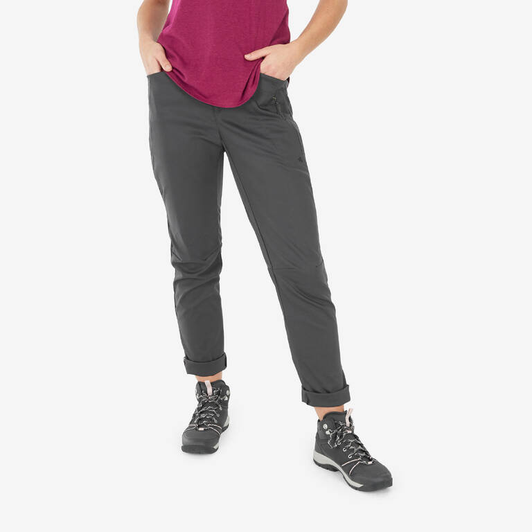 Women Regular Fit Pocketed Track Pants Dark Grey - NH500