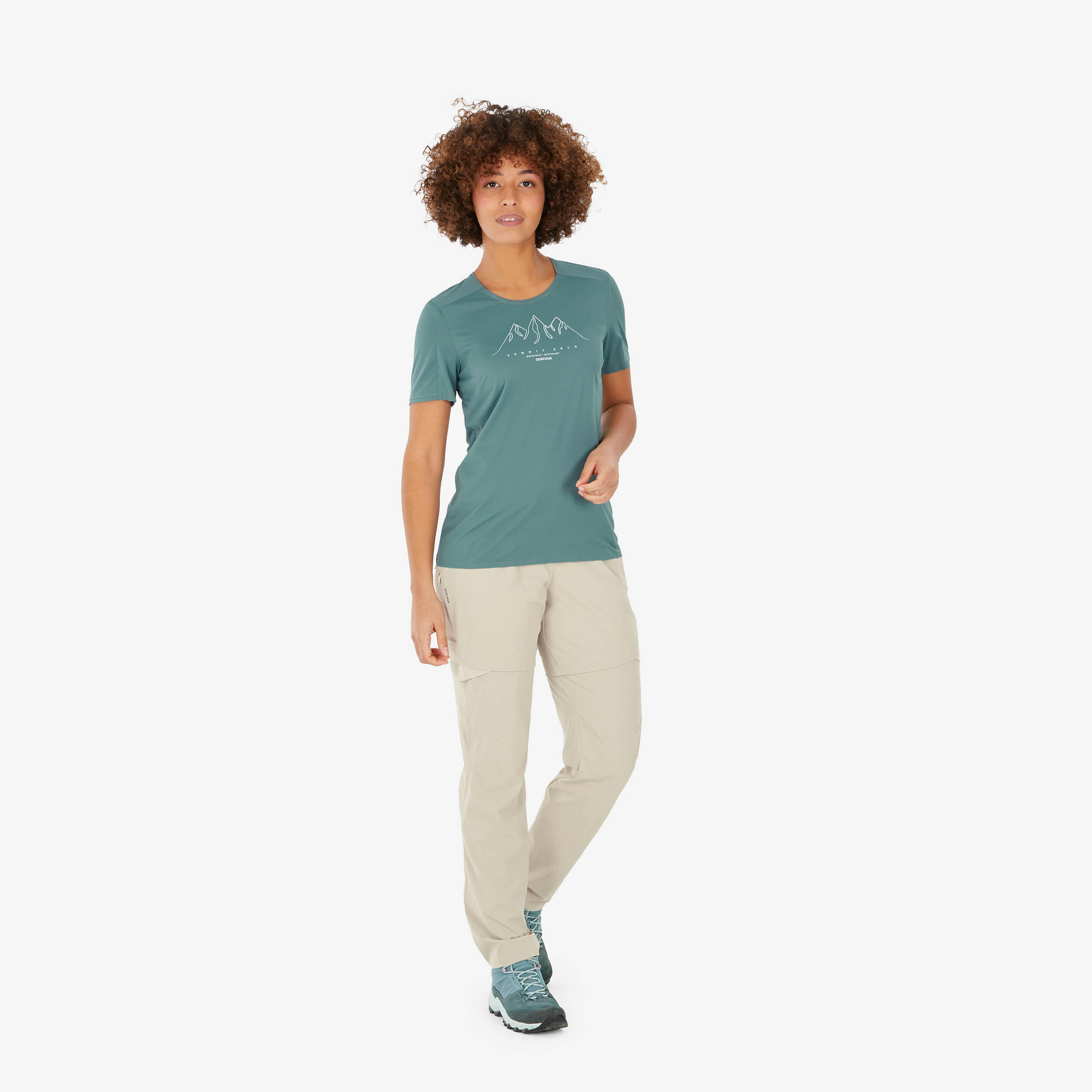 Women Dry Fit Activewear Light T-Shirt Ash Green  - MH500