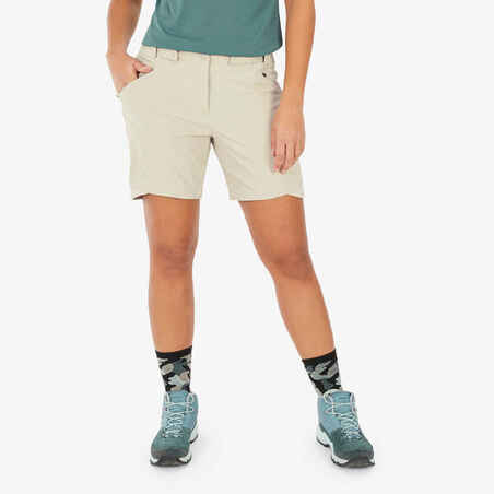 Γυναικείο πολυμορφικό παντελόνι για ορεινή πεζοπορία - MH500 - Μπεζ