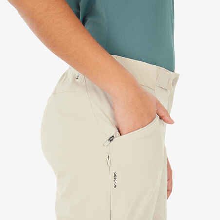 Women’s Modular Mountain Walking Trousers - MH500 - Beige