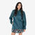 Veste de randonnée  déperlante coupe-vent femme, Raincut 1/2 Zip bleu