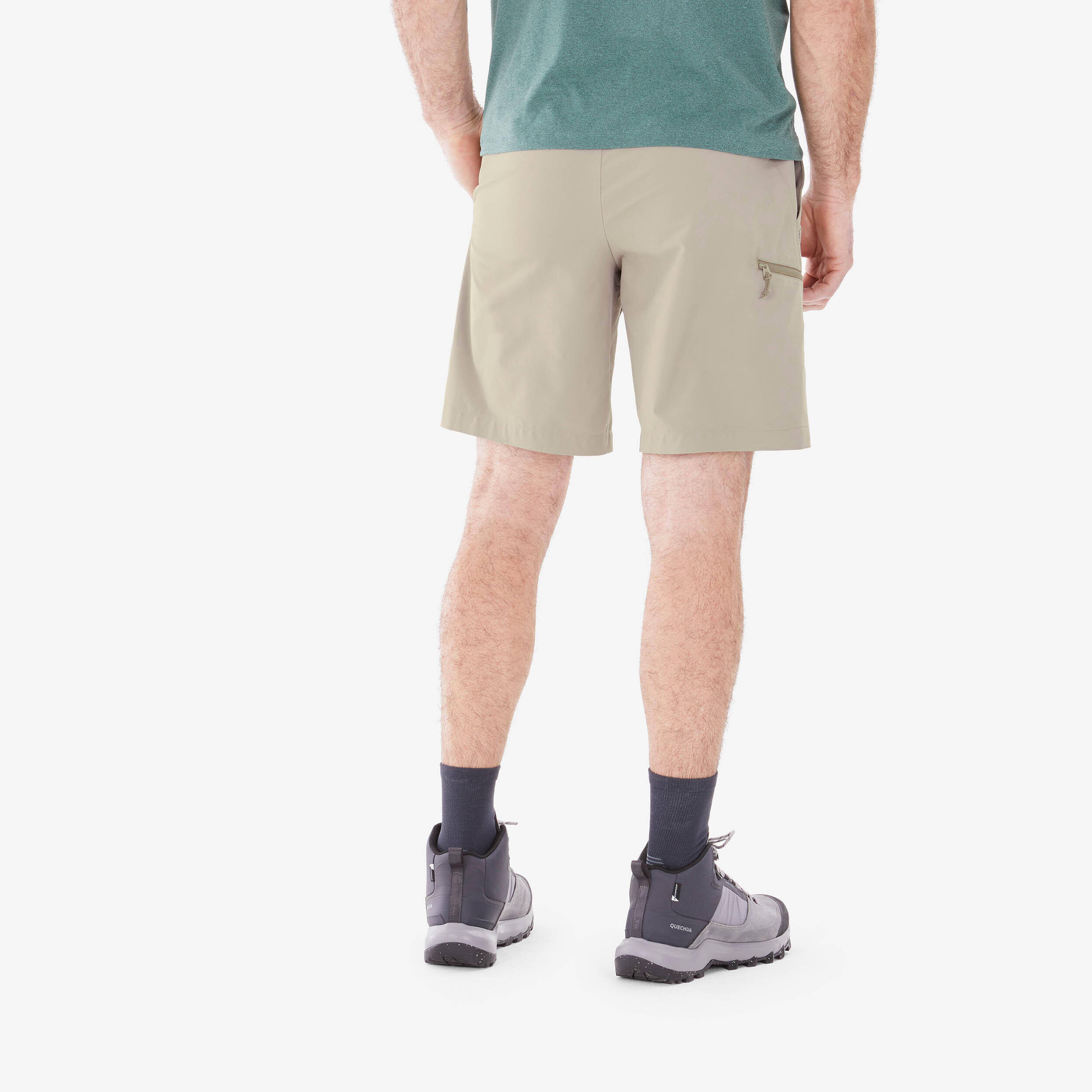 Men Dry Fit Lightweight Shorts Beige - MH100 -  3