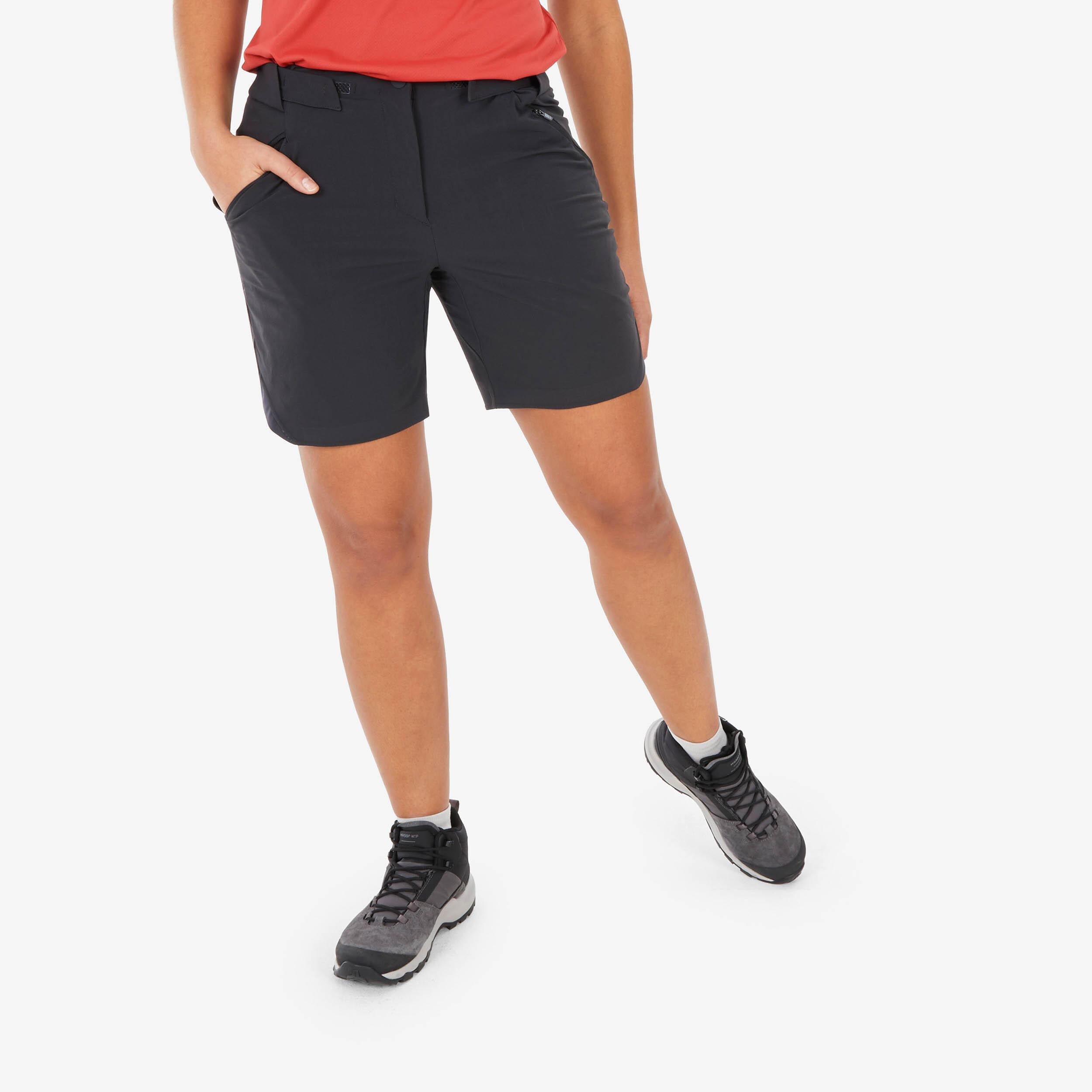 Women's MH500 Hiking Shorts - Smoked Black