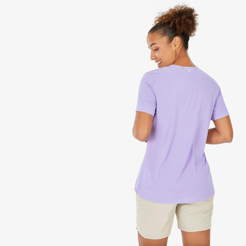 T-shirt trekking donna MH500 viola