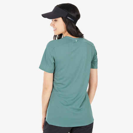 Camiseta manga corta de senderismo para Mujer Quechua MH500 verde