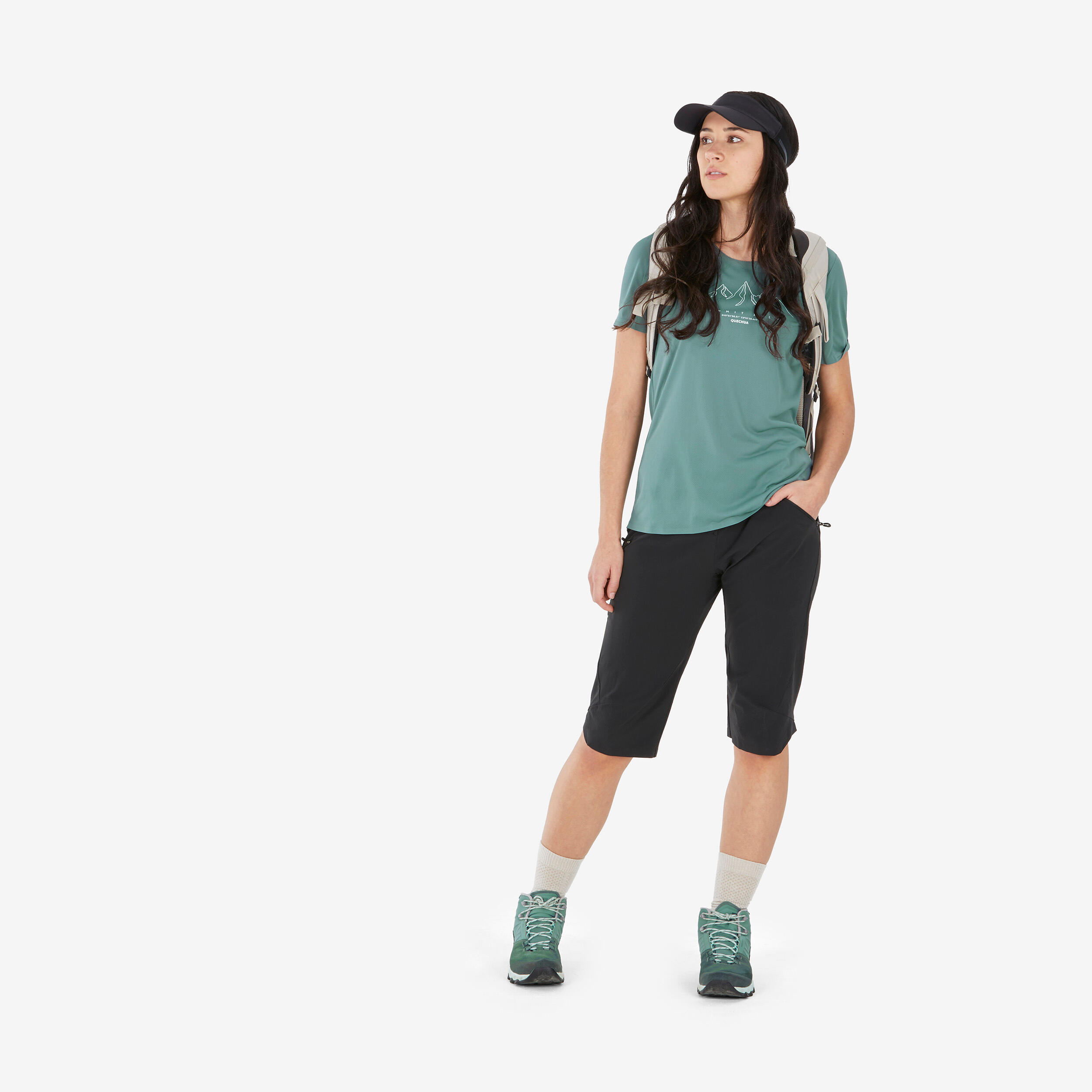 QUECHUA Women's Short-sleeved Hiking T-Shirt MH500