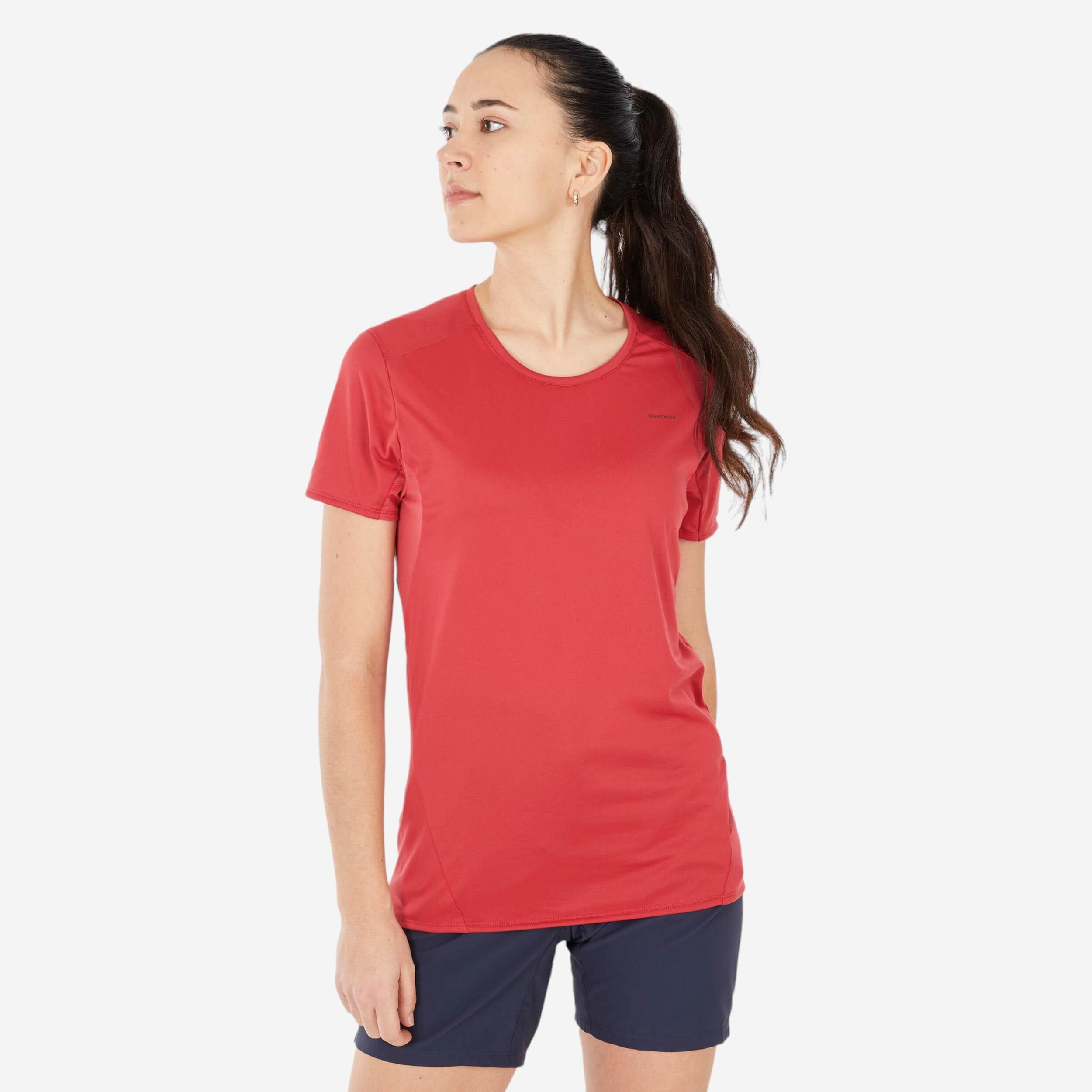 Women’s Mountain Walking Short-Sleeved T-Shirt MH100 1/4