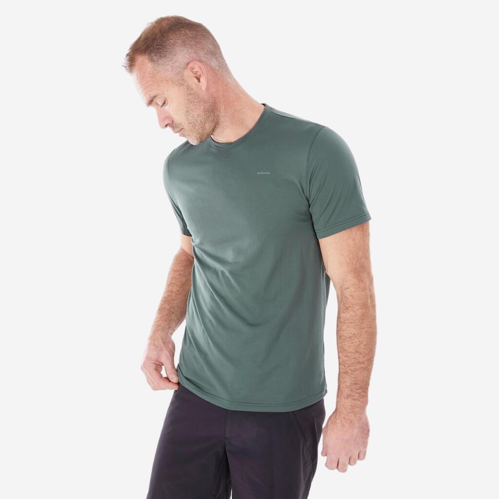 Men's synthetic short-sleeved hiking T-shirt - MH100 