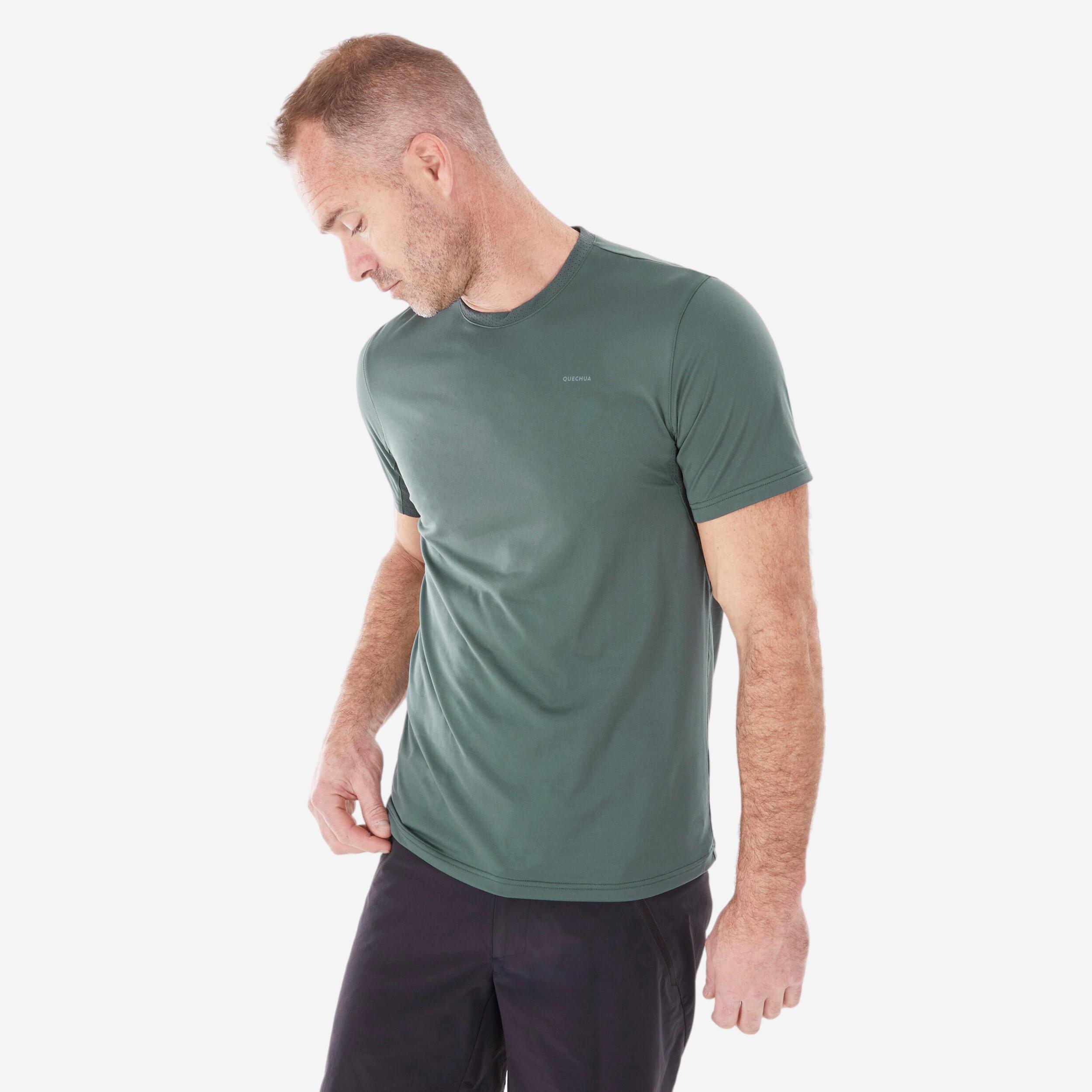 Men's synthetic short-sleeved hiking T-shirt - MH100