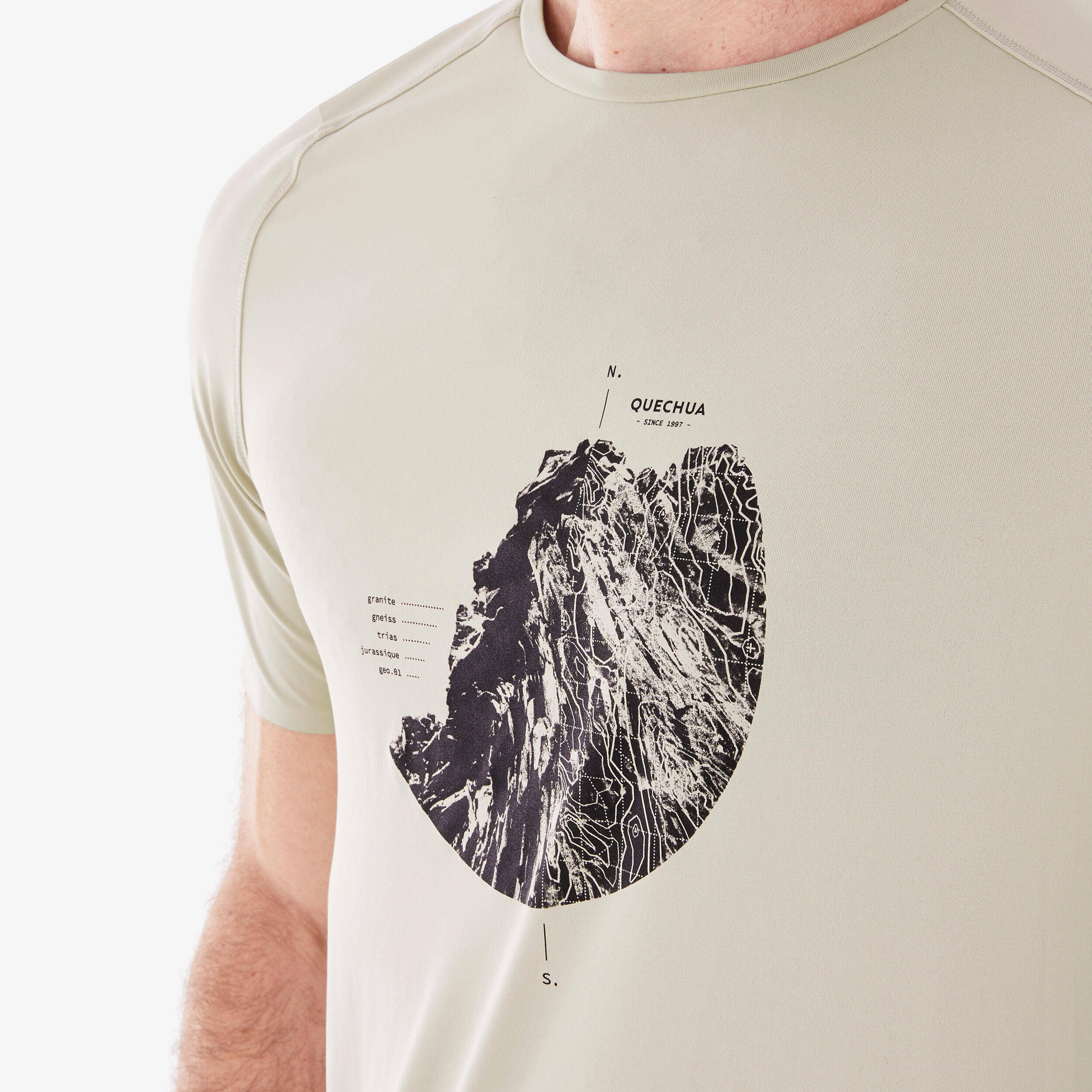 Men Dry Fit Activewear Light T-Shirt Beige - MH500 -  4