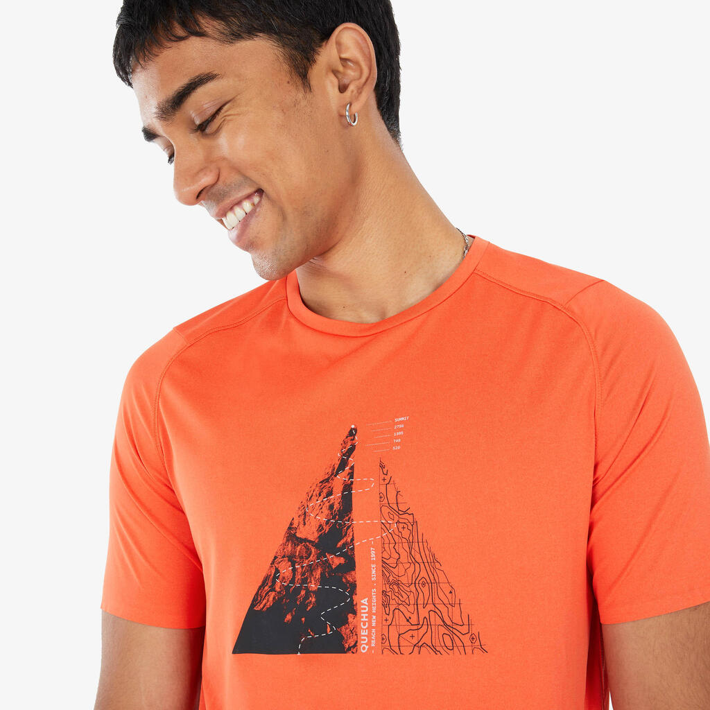 Men’s Short-Sleeved Hiking T-Shirt MH500 - Brown