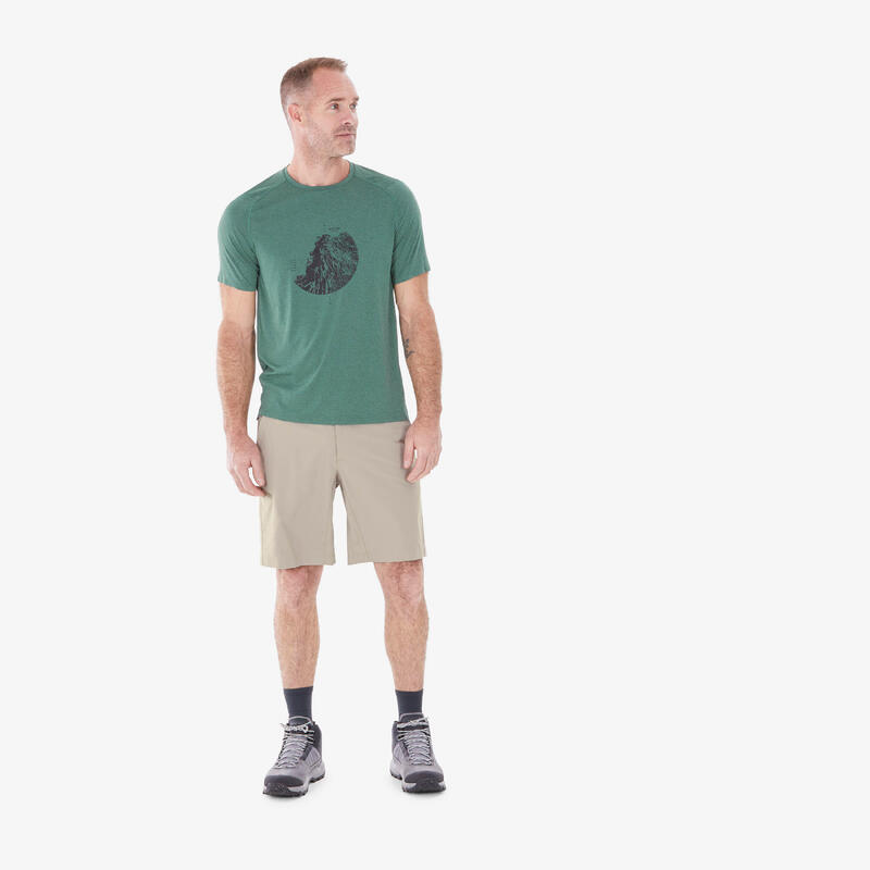 T-shirt trekking uomo MH500 verde oliva