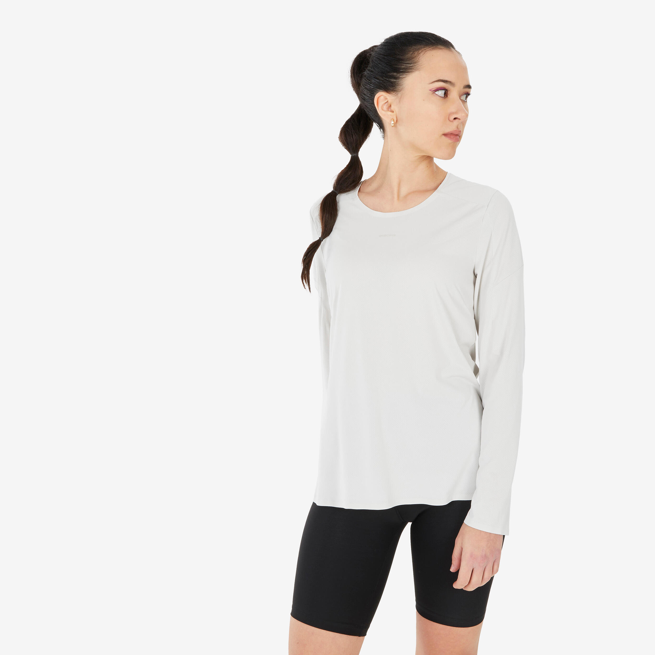 Women's Long Sleeve Hiking T-Shirt MH500 3/4