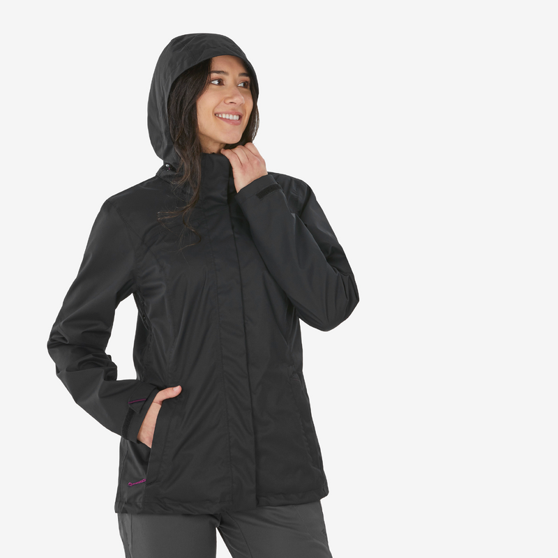 Veste Imperméable Jaeger Femme - Noire, Taille 8 - Capuche, Doublée, Fermeture éclair