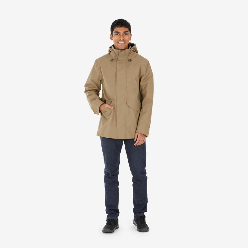 Veste impermeable de randonnee NH550 Imper Homme Beige pour les clubs et collectivites Decathlon Pro