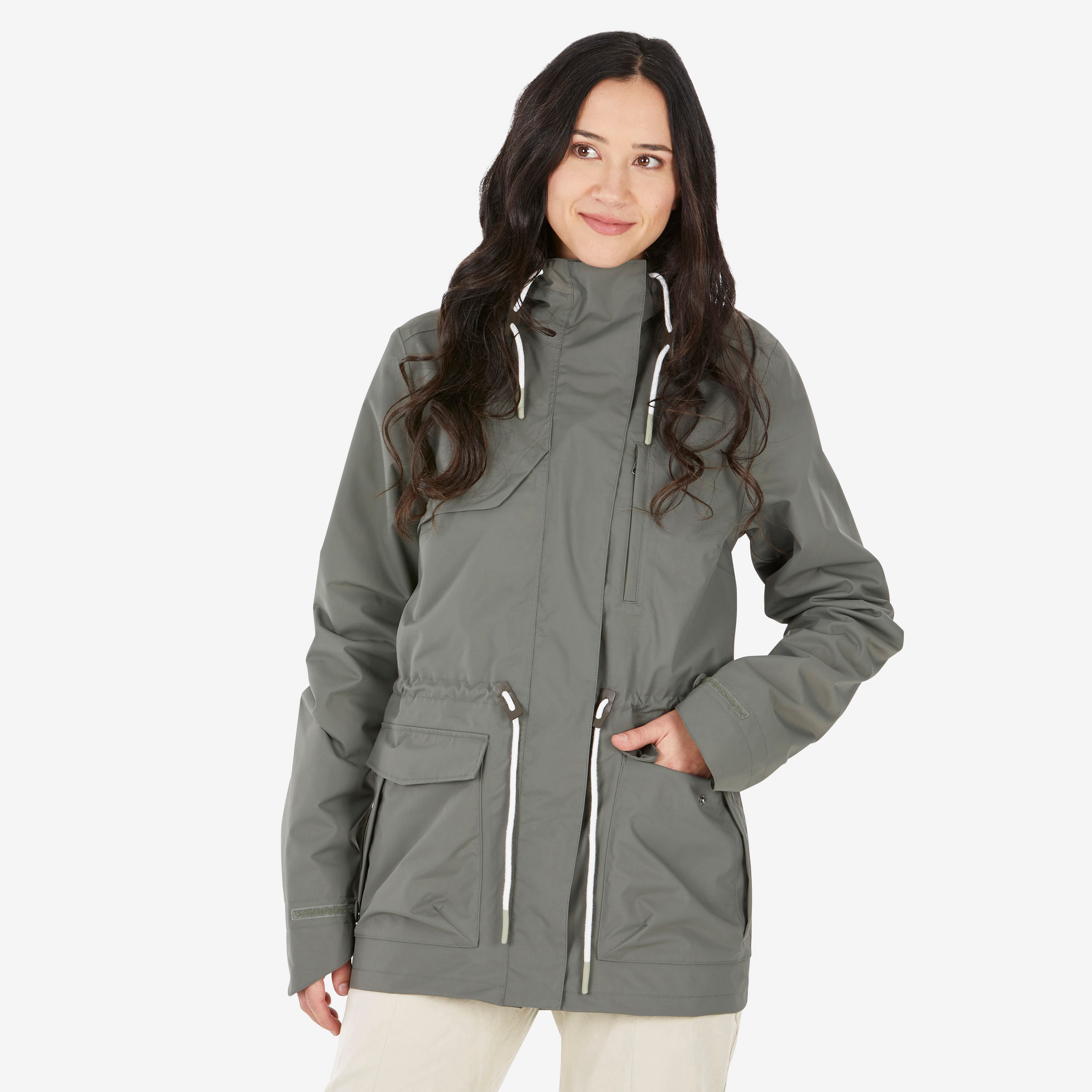 Parka de randonnée imperméable femme, nh500 vert - Randonnée - Trek - Quechua- Clubs - Entreprises - Collectivités - Associations
