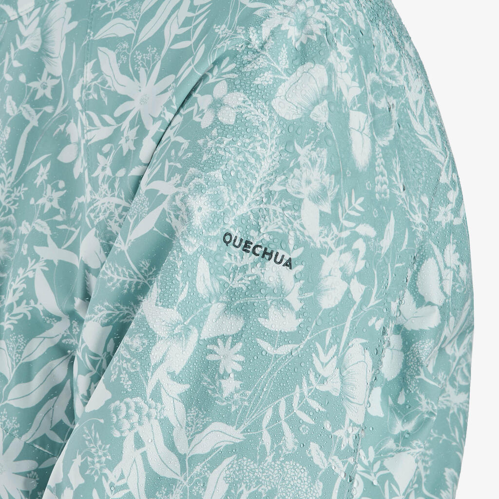 Chaqueta Impermeable Para Senderismo y Trekking Mujer Tipo gaban Quechua caqui