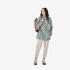 Women Full Zip Rain Jacket with Storage Pouch Floral Print - NH100