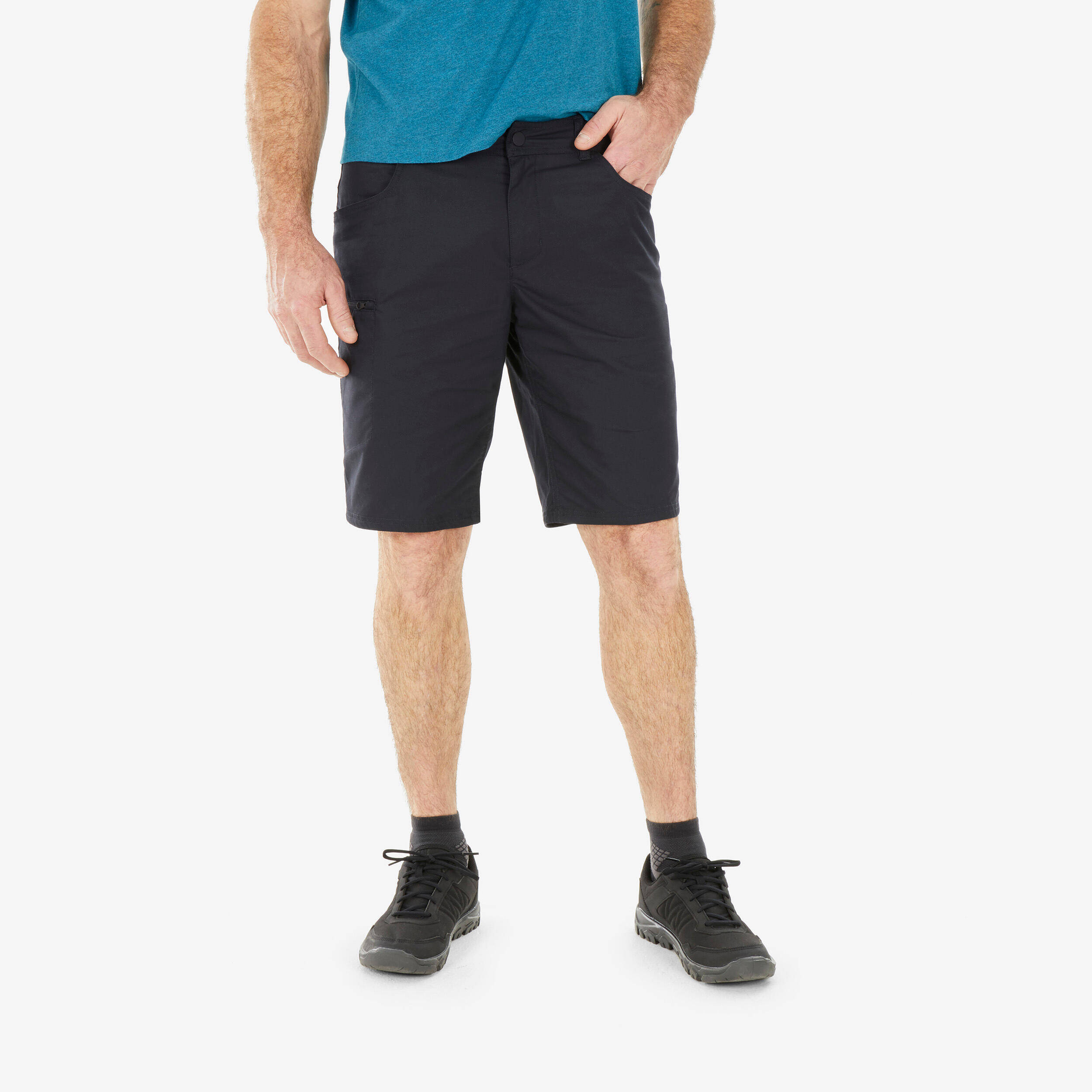 Men Light Cargo Shorts Smoked Black - NH500